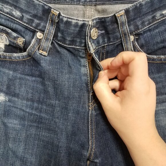 AG Adriano Goldschmied Jeans Womens 25 The Ex-Boyfriend Slouchy Slim Distressed - Picture 2 of 9